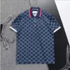 Deisnger camisa de verano solapa de hombres de manga corta camiseta nueva letras impresas impresas doble g de moda de moda top slim top camisas