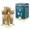 Ensembles de vaisselle Cutlery en acier inoxydable Titanium Gold Process Table Volent simple maison cuisine barre à manger léger Luxury haut de gamme