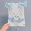 Haaraccessoires Kinderen schattig baby prinses Pearl Fringe Bow voorhoofd ketting haarpin Fairy Cartoon Girls Clip