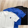 Heren t-shirts Mens Summer Hartvormige borduurwerk TEES MEN Women T-shirt Drop levering kleding Kleding Polo's Dh4Q5