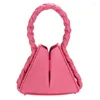 Kozmetik çantalar moda tatlı sevimli çanta kadın 2024 bahar sonbahar çanta şekilleri kova zarif düz renk basit çantalar kadınlar için