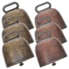 Party Supplies 6 Pcs Metal Cowbell Simple Designs Accessories Vintage Large Bells For Decoration Copper Cattle Ornament