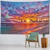 Arazzi Coconut Tree Sea View Decoration Decorazione Abete Paesaggio Muro Sfondo Background Bohémien Home Art Boptet coperta