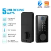 Blocca Tuya Smart Door Lock TTLOCK DEADBOLT Digital Lock App Password Fingerprint Card Card NFC Keyless KeyPad Locks elettronici