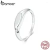 Cluster Rings Bamoer 925 Серебряное серебро минималистское кольцо Love Love Simple Band для женщин День святого Валентина