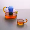 ワイングラスクリエイティブ高温耐性ガラスティーウォーター分離ろ過小さな醸造ティーポットホーム使用カップ