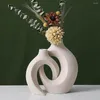 Vases Nordic Vase Interlock Bridal Flower Pot Home Living Room Decoration Accessories Interior Office Desktop Decor Gift