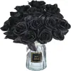 Dekorativa blommor Pure Black Single Rose Halloween Ghost Festival Horror Gothic Style Dark Bouquet Series Party Garden Decoration