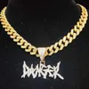 Hanger kettingen mannen vrouwen hiphop letter ketting 13 mm Cubaanse ketting hiphop ijsjes uitblingen mode charme sieraden geschenken 230613