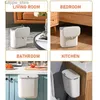 Waste Bins 7/9L Hanging Trash Can For Kitchen Large Capacity Kitchen Recycling Garbage Basket Bathroom Wall Mounted Trash Bin with Lid L46