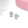 Kolczyki stadninowe Klejnot Beauty 925 Sterling Silver Natural Aquamaryn Snowflake Studs For Women March Birthstone Birthday rocznica