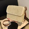 Bothes Women Weave Straw Borse Weaving Messenger Vintage Small Satchel Cint Flap Regolable Cint a mano