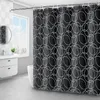 Rideaux de douche rideau de cercle noir épaissis de bain en polyester imperméable avec des accessoires de salle de bain à crochet