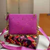 Coussin Denim 2024 New Designer Bag Counter Sac Luxe Crossbody Tote Handle Fashion Women Flower Pochette