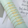 Bracelets de liaison Bracelet en acier inoxydable pour les femmes Gold Couleur Angel Numéro 444 777 Bijoux de la mode Feme du poignet
