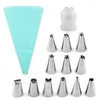 Baking Tools Silicone Pastry Bag Kitchen DIY Icing Piping Reusable Bags Stainless Nozzle Multiple Sets Cake Decorating