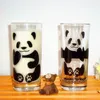 Şarap bardak 290ml sevimli panda desen cam süt fincan kahve açık içme kupa su şişesi içecek eşyaları