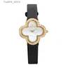 Wristwatches designer womens high quality Clover diamond Elegant Leisure Stainless Steel Strap Sapphire Glass rise gold Montre de Luxe L46