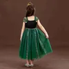 Abiti da ragazza Anna Frozen Costume Kids Green Performance Gramon Birthday Party Abito Girl Summer Cosplay Princess 2024 Nuovo in Abiti L240402