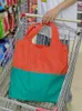 Aufbewahrungsbeutel faltbare tragbare Nylon -Einkaufstasche Supermarkt Green Fashion Contrast Color Außenhandel Frauen's