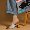 Slippers Summer Femmes Open Toe High Heel Retro Chunky Platform Slides Breathe Comfort Sandals Zapatillas 2024