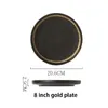 Plates 10 Inches Matte Underplates Gold Plate Kitchen Dishes Table Dish Dinnerware Black Tableware Dinner Set Dining