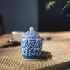 Storage Bottles Ceramic Flower Vase Tea Canister Organizer Arrangement Display Desk Versatile Porcelain Jar Fine Glaze Finish Traditional