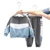 Clothing Sets Spring Boys Clothes Set Children Splicing Hooded 2pcs Toddler Outfit Sweatshirt Autumn 1 2 3 4 Years Kids Tracksuit