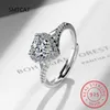 Pierścienie klastra 0,3ct Heart Cut Moissanite Zaangażowanie dla kobiet klasyczne oprawą ślubną 925 Srebrny Srebrny Ptane Pt950 Birthday Gift