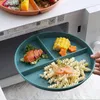 Plates 1 Pc Divided Dish In 3 Diet Reusable Round Dinner Plate Kitchen Microwave Dinnerware Portion Compartments For Adults