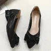 Kleiderschuhe Autuspin 3,5 cm Mode Frauen Spitze Sommer Herbst Atmungsfreie flache Pumpen Ladies Büro arbeiten echte Lederdicke dicke Absätze