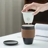 Mugs Official Hat Handy Cup Black Ceramic Travel Tea Set Making Creative Gift Office With Filter Silicone Cover