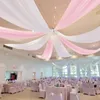 Decorative Flowers 610CM Wedding Supplies Outdoor Arch Wrinkle Free Curtain Pearl Chiffon Veil Decoration Background