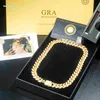 Hot Selling Gold Plated Vvs Moissanite Link Cuban Chain Pass Diamond Tester Round Brilliant Cut 925 Silver Necklace