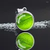 Pendant Necklaces Leaf Necklace Spherical Glass Natural Freshness And Extraordinary Texture