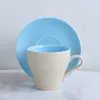 Tazze da 2 pezzi set color glassa ceramica tazza di caffè latte con vassoio italia espresso cappuccino tazza di piattino tasse desayuno tazas para cafe