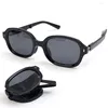 Sunglasses Folding Large Square Frame Ultra Light For Women Sun Protection UV Brand Designer Fashion Travel Eyeglass