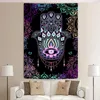 Tapisseries tapisserie colorée de fleurs pour les yeux malémiques totem mandala mur hippie suspendu pour dortoir de salon de chambre à coucher