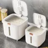 Storage Bottles Rice Dispenser Moisture-proof Bucket With Transparent Scales Measuring Cup Efficient Grain Container Soybean