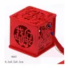 Boîtes d'emballage en gros de 100pcs / lot bois chinois double bonheur mariage faveur Candy box rouge