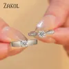 Anéis de casamento Zakol requintado requintado Crystal Czz Casal TwanG -Ring Conjunto de jóias lindas da faixa colorida para mulheres