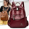 Fashion Women Backpacks Designer Sac à bandoulière Soft Le cuir Sac à dos Hackpack Dames Travel Big School Sacs For Teenage Girls 240329