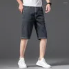 Shorts pour hommes Summer Denim mince en lâche droite coton élastique Lyocell mélange de glace douce en soie jeans courts plus tailles 42 44 46