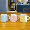 Muggar 420 ml Simple Ceramic Mug Student Couple Water Cup Valentine's Day Gift Home Office Milk Coffee Oregelbundet formad