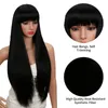 Fourniture de fête Longse perruque noire droite Staight Synthétique Blonde Wigs pour les femmes Résistant à la chaleur Platinum