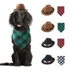 Dog Apparel Funny Western Cowboy Hat Cat Pet Caps Scarf Fashion Small Medium Gentleman Po Prop Party Headwear Supplies