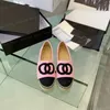 Designers casual women ballet flat Espadrilles summer luxurys genuine leather ladies beach half slippers fashion woman loafers luxe cap toe fisherman canvas shoe