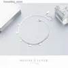 Cadlet modlian Simple a doppio strato Catena di collegamento a doppio strato Anklet per donne Real 925 Sterling Sterling GEOMETRIC CACCHLET Fashion Jewelry L46