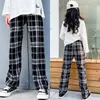 Hosenmädchen trendy Plaid breites Bein locker fit Streetsty