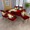 Tala de mesa de mesa de Natal Tocada de mesa de mesa Lavagem de banquete lavável Decorações de decoração de casas de natal com cadeira 4pcs